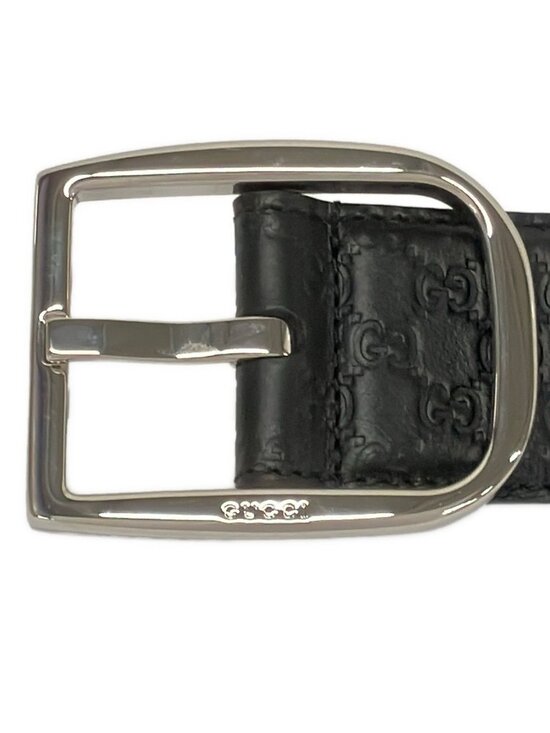 Gucci Belt 90 36 Black Silver Guccissima Line Leather main image 6